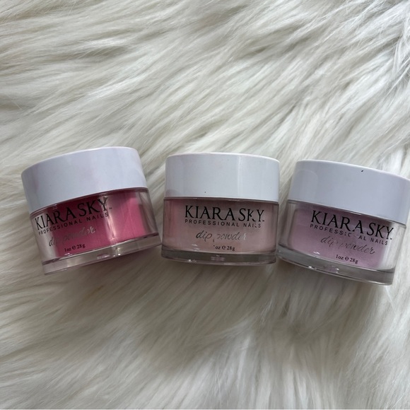 Kiara Sky Dip Powder Nail Color Bundle Rose BonBon Oh Dear! Totally Whipped - Picture 2 of 12